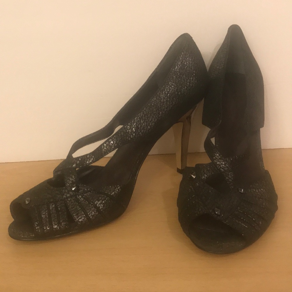 Nine West Steel Gray Metallic High Heels